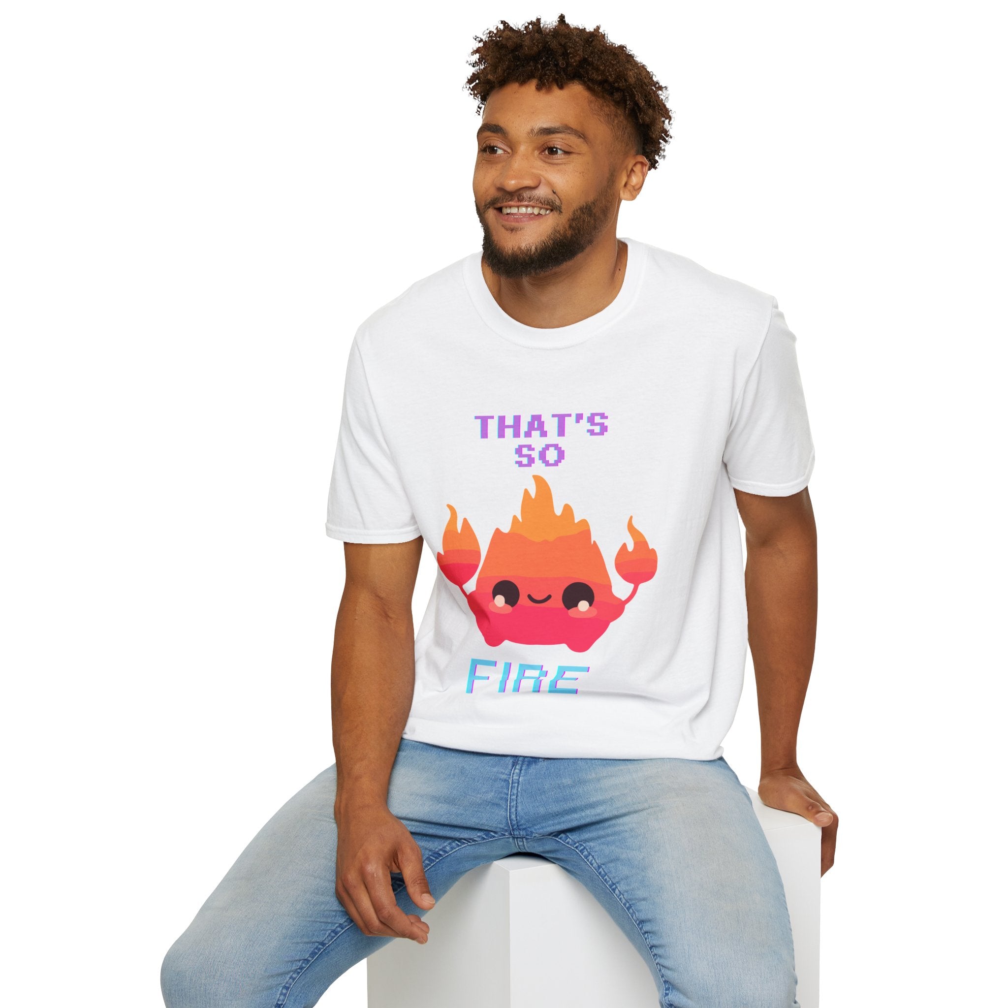 That's So Fire T-Shirt — Cartoon Flame Flipping the Bird Graphic
