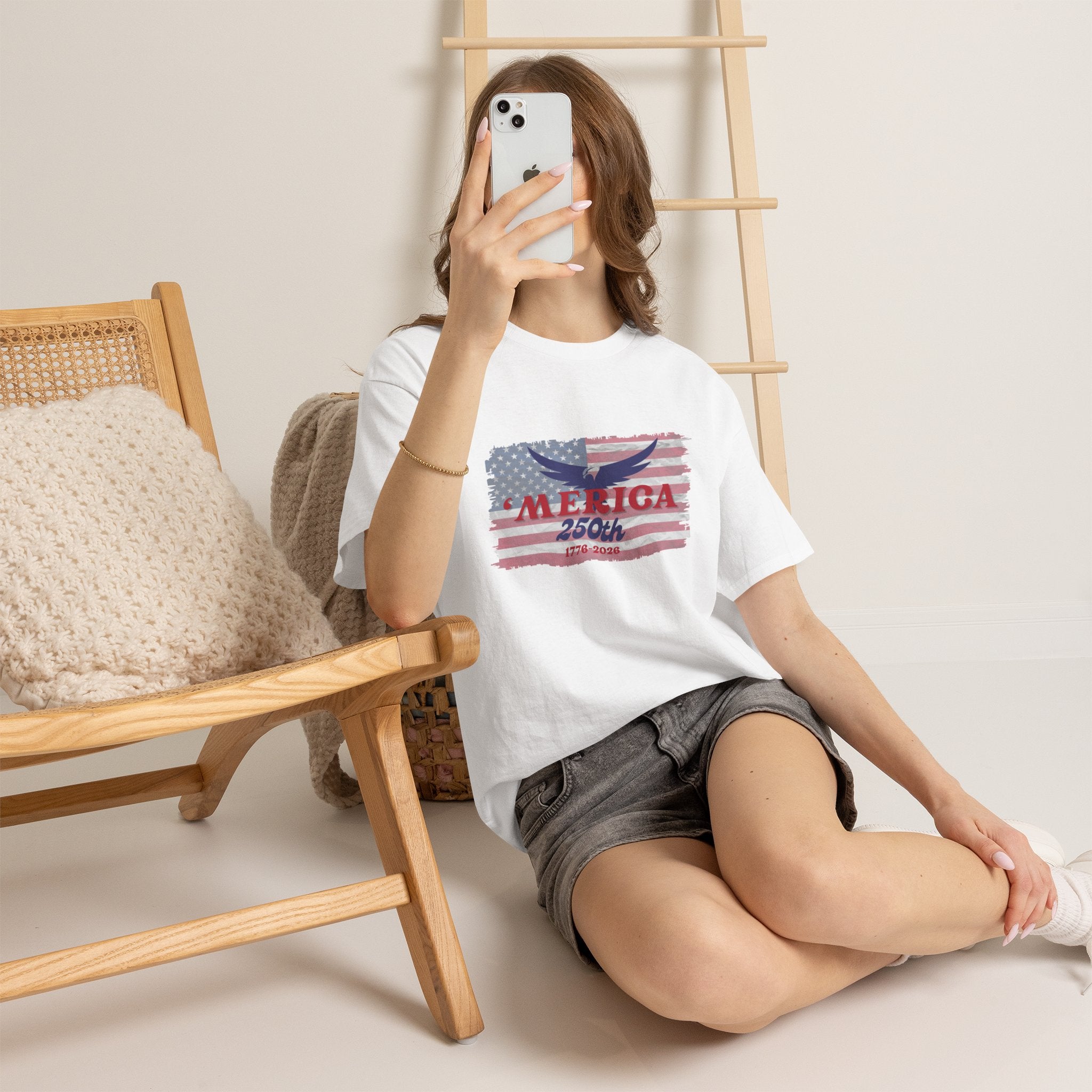 T-Shirt — 'Merica 250th Vintage Flag Graphic Tee (1776–2026)