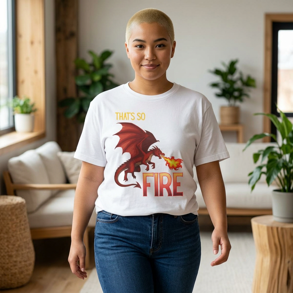 That's So Fire Dragon Tee — Vintage Fire-Breathing Graphic T-Shirt