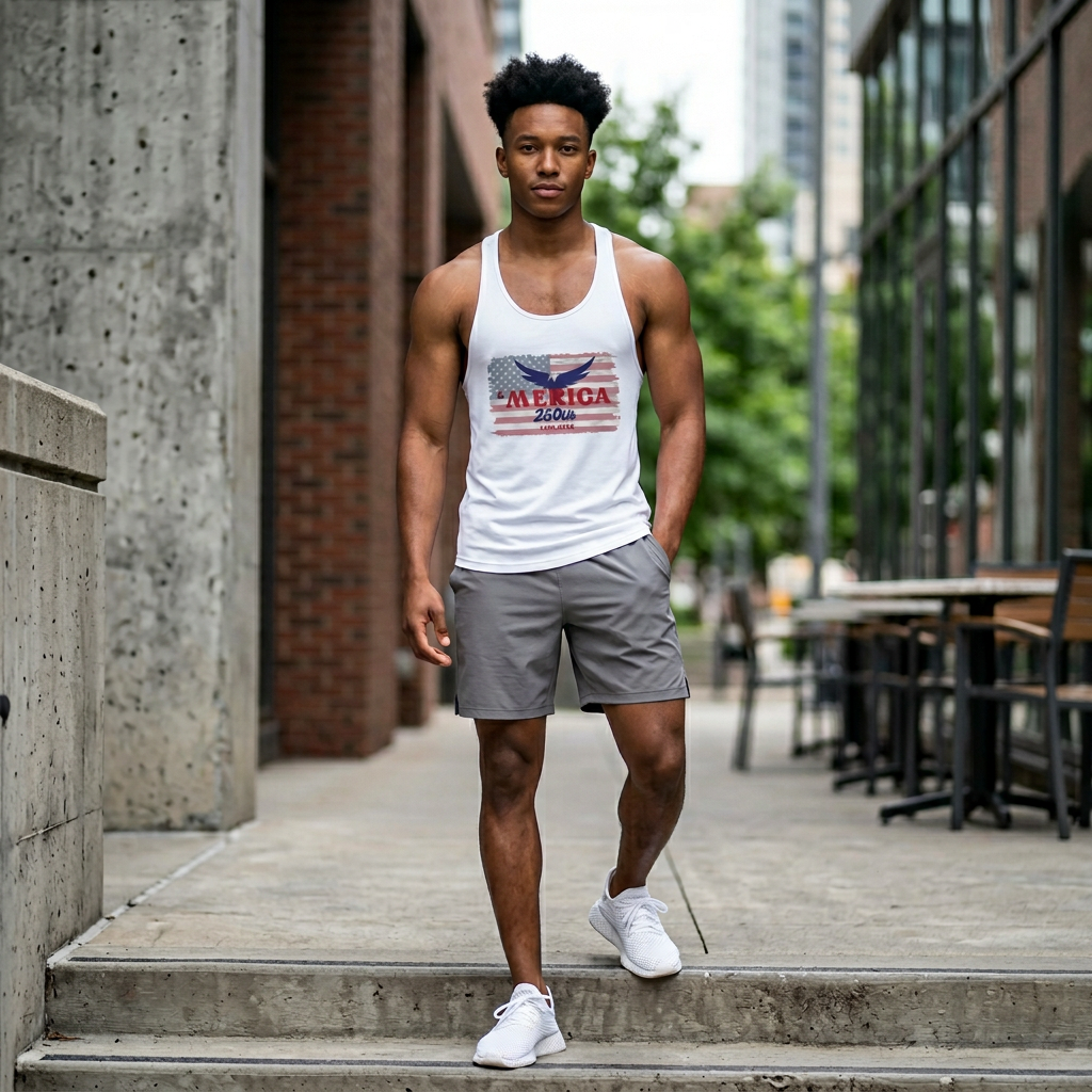 'MERICA 250th Racerback Tank Top — Patriotic 1776–2026 Independence Day Tank
