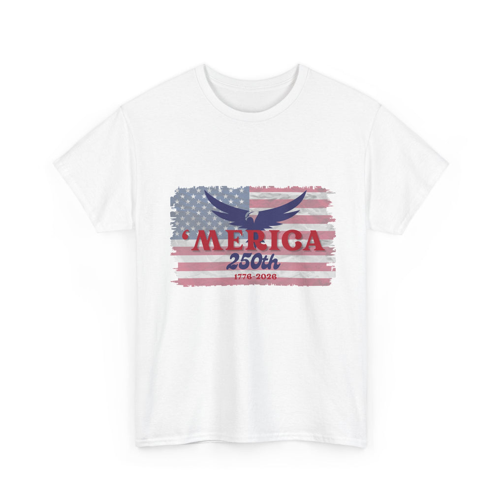 T-Shirt — 'Merica 250th Vintage Flag Graphic Tee (1776–2026)