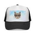 Smoking Cat Trucker Cap — Retro Mesh Back Hat for Cat Lovers