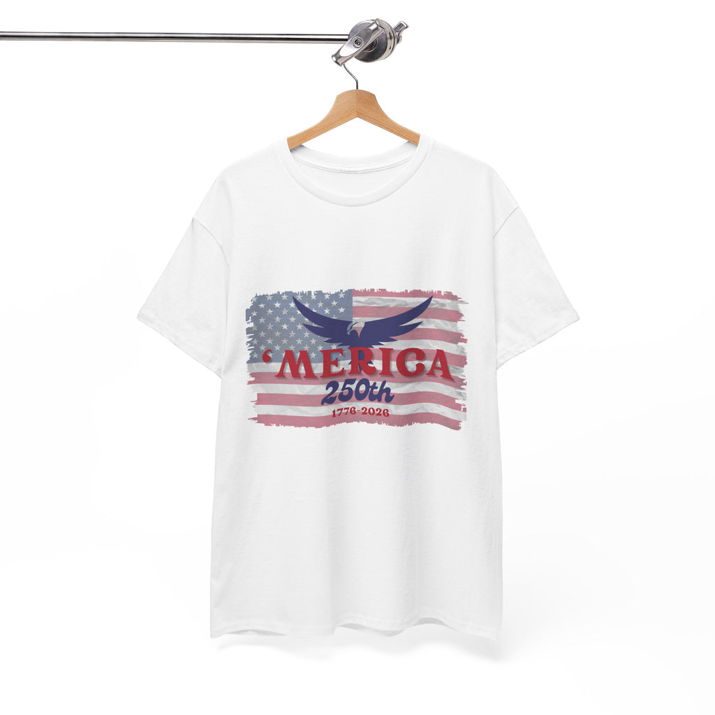T-Shirt — 'Merica 250th Vintage Flag Graphic Tee (1776–2026)